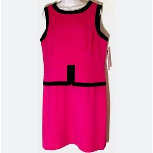 VOIR VOIR Pink Colorblock Sleeveless Peplum Dress 10 NWT